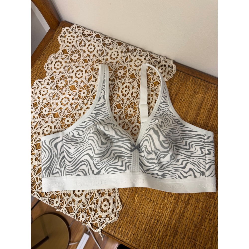 Cacique Lane Bryant Zebra Print Bralette 40C Unlined No Wire Bra